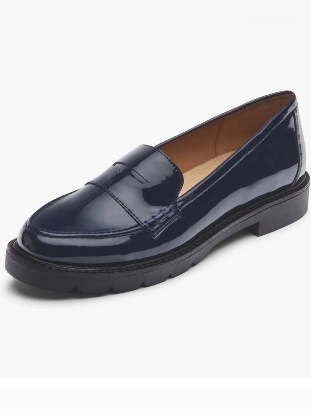 Rockport Women's Navy Patent Penny Loafer